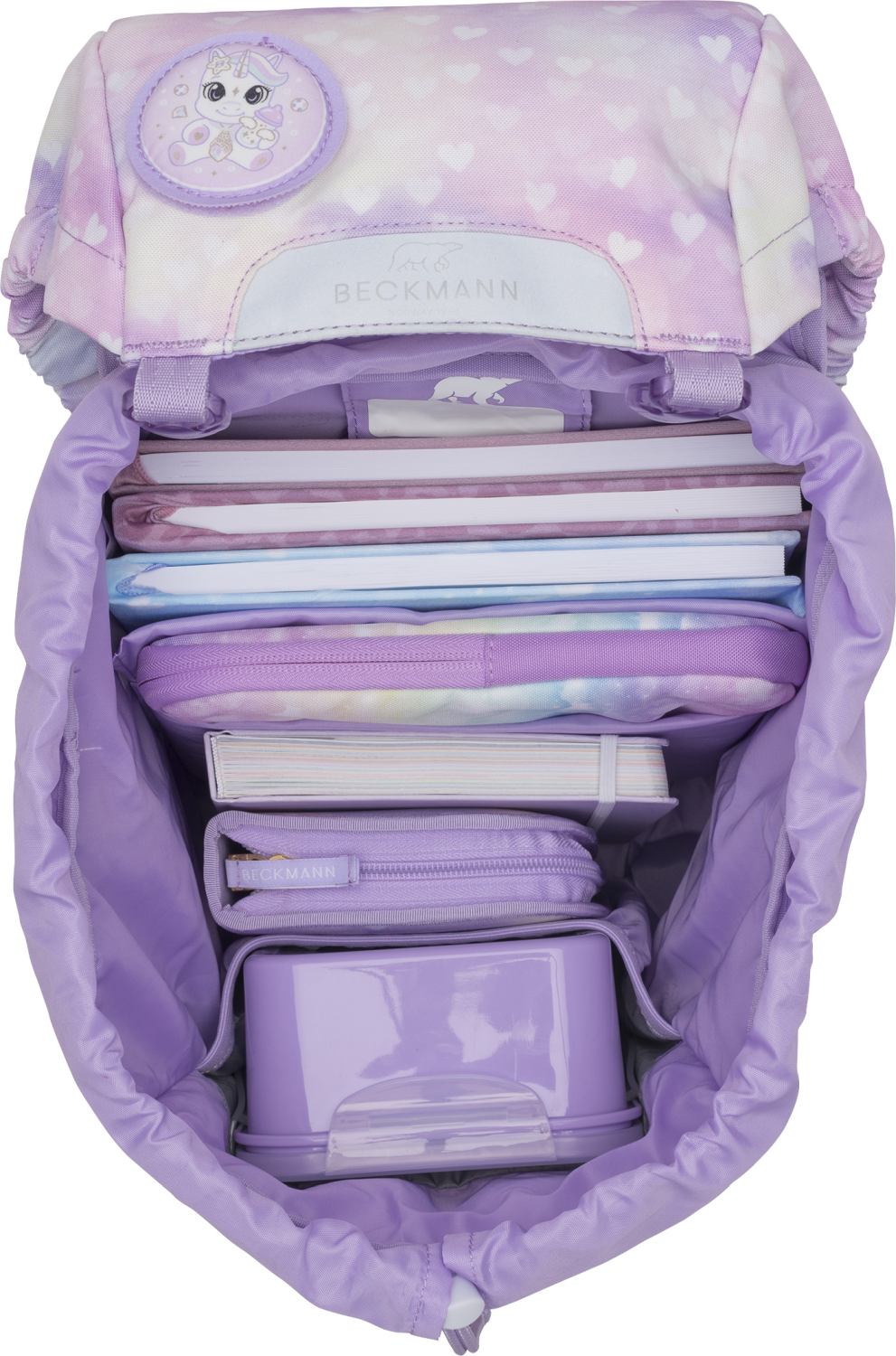 Beckmann Schulranzenset Classic 22 - 6-Tlg. Set Unicorn Princess Purple