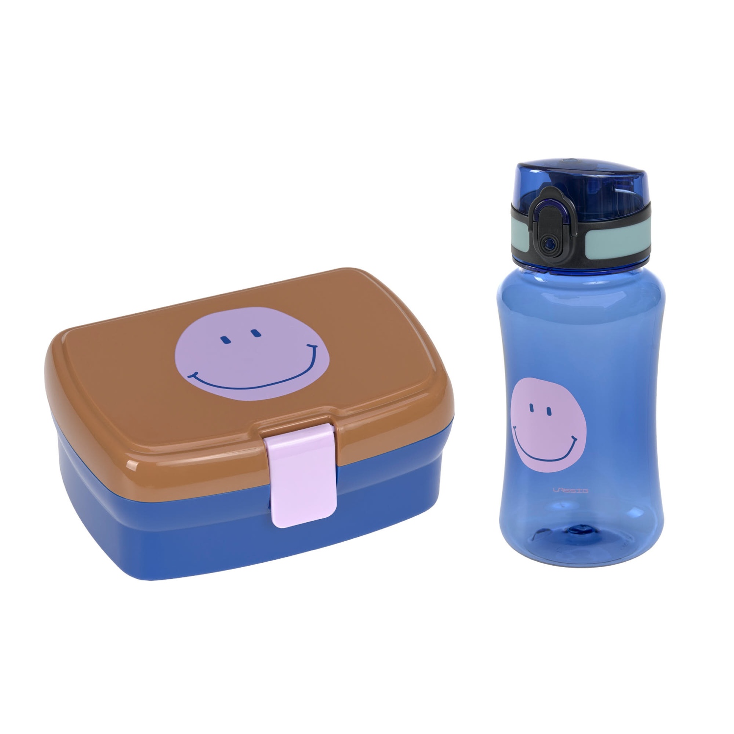 lässig-brotdose-trinkflasche-gang-smile-caramel-blue