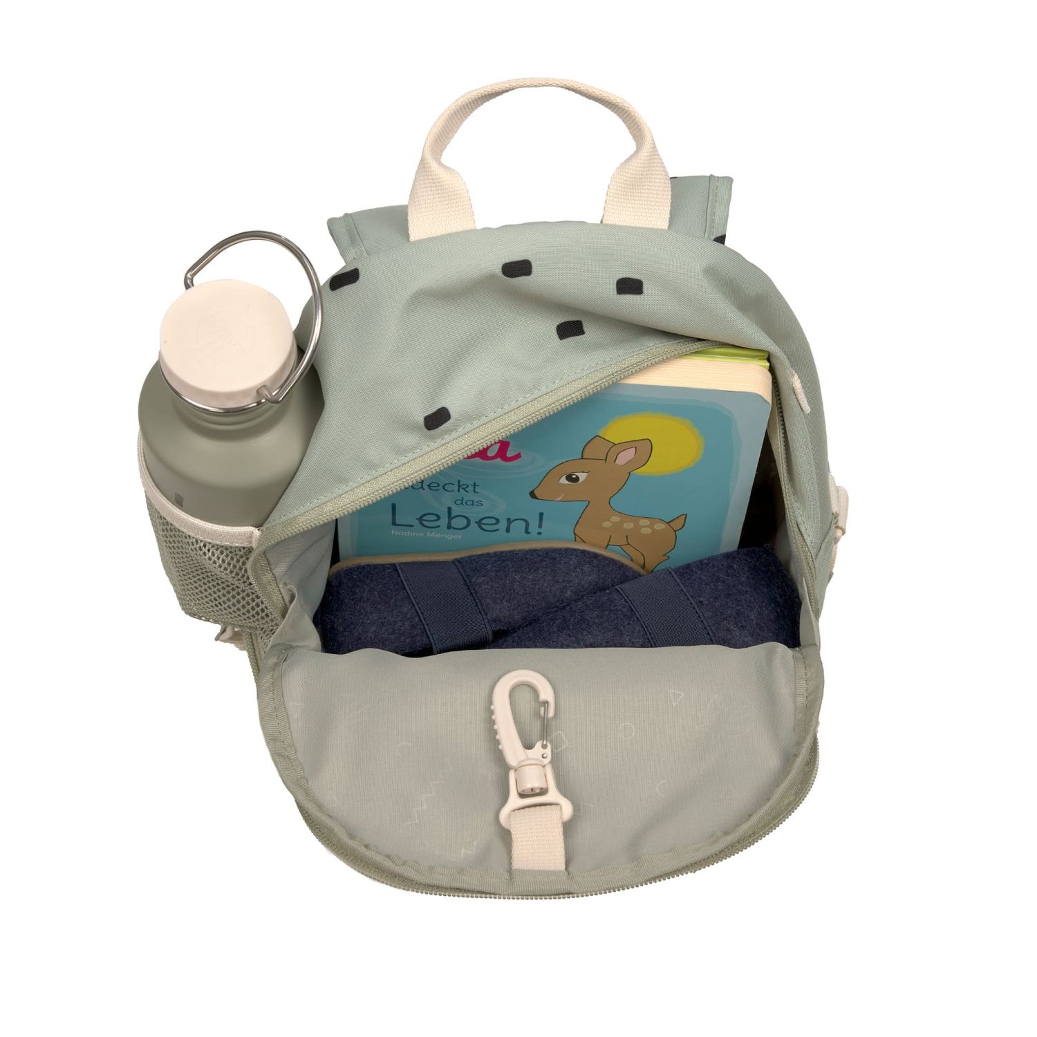 Lässig Kindergartenrucksack - Mini Backpack, Happy Prints light olive