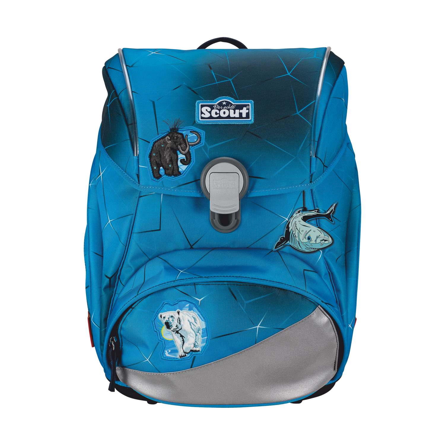 Scout Alpha Schulranzen-Set 4 teilig Exklusiv Safety Light Polar Blue