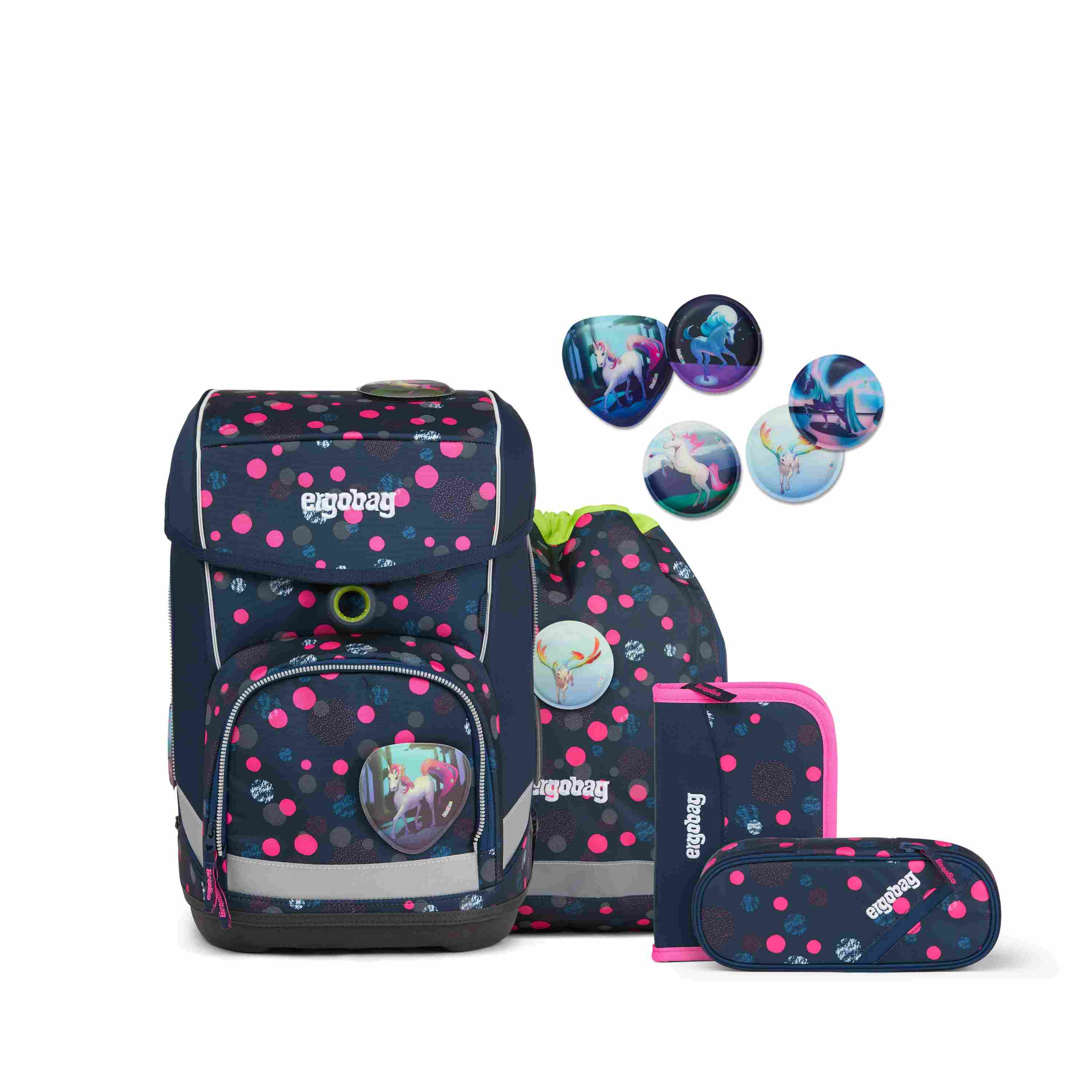 ergobag cubo Schulranzen-Set PhantBärsiewelt Glow