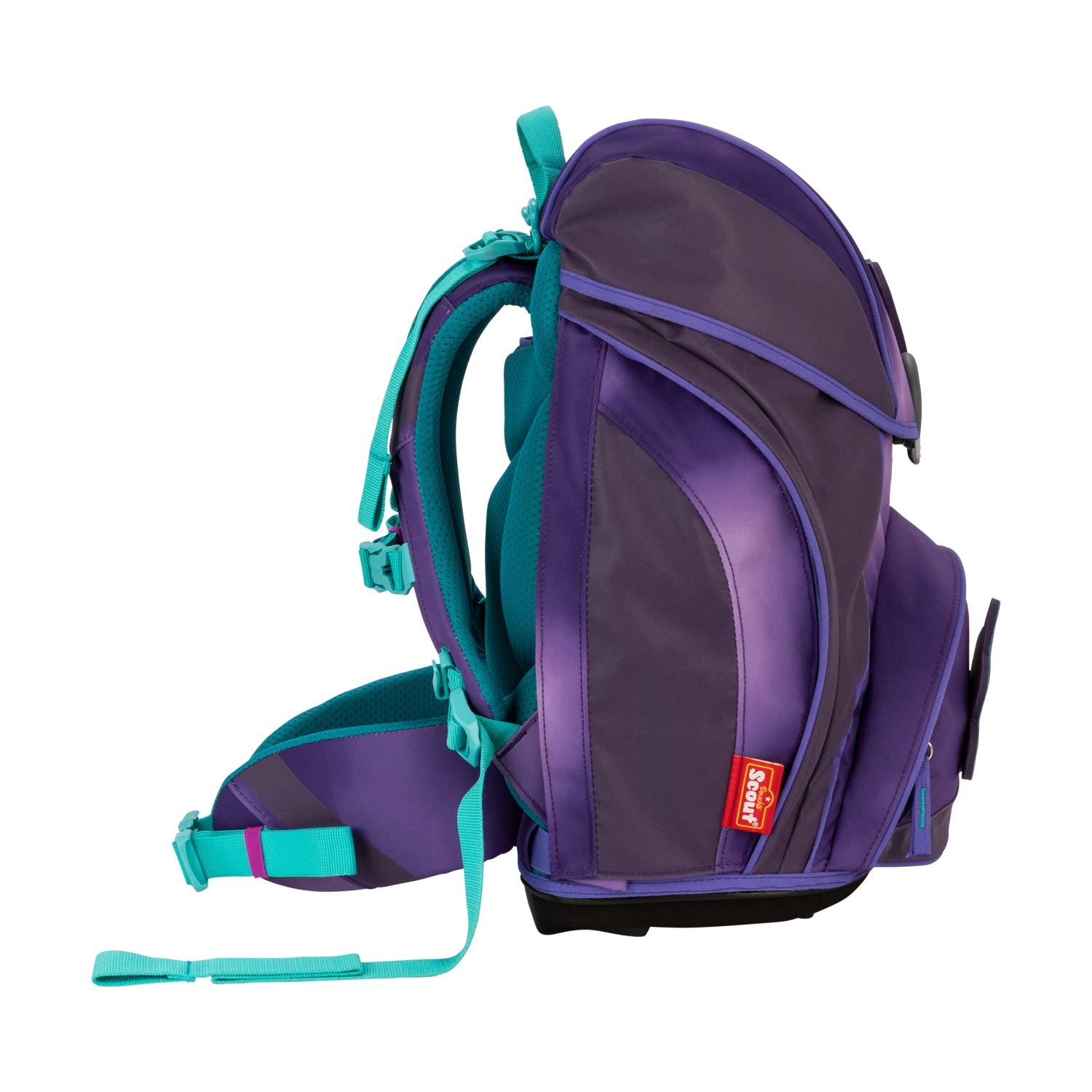 Scout Alpha Exklusiv Superflash Purple Magic Schulranzen-Set 4-teilig