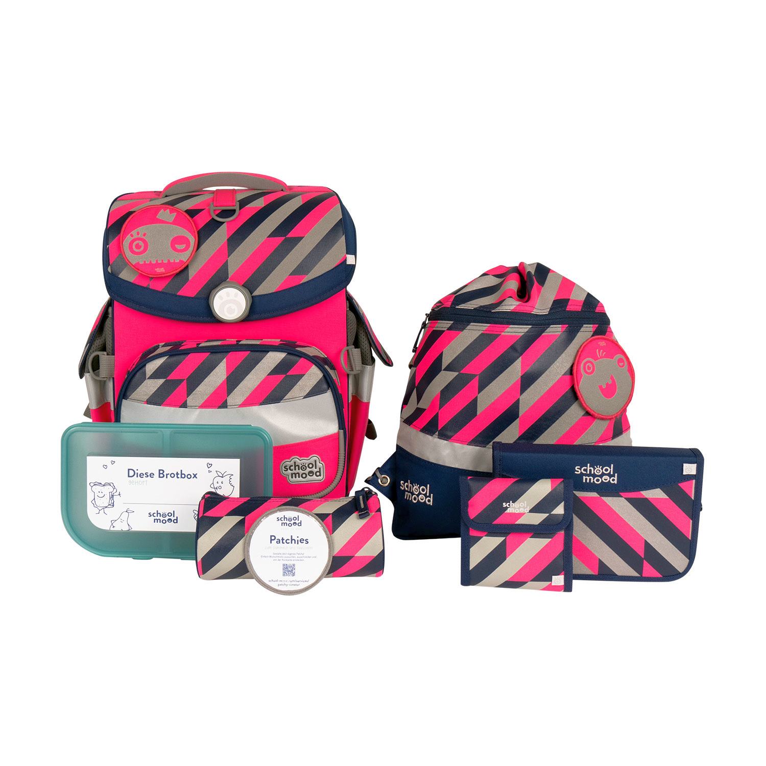 School Mood Schulranzenset Timeless Yuna (Neon Pink)