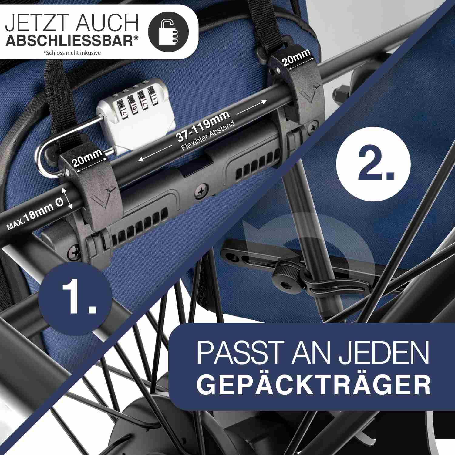 Valkental ValkPro 3in1 Fahrradtasche - Blau