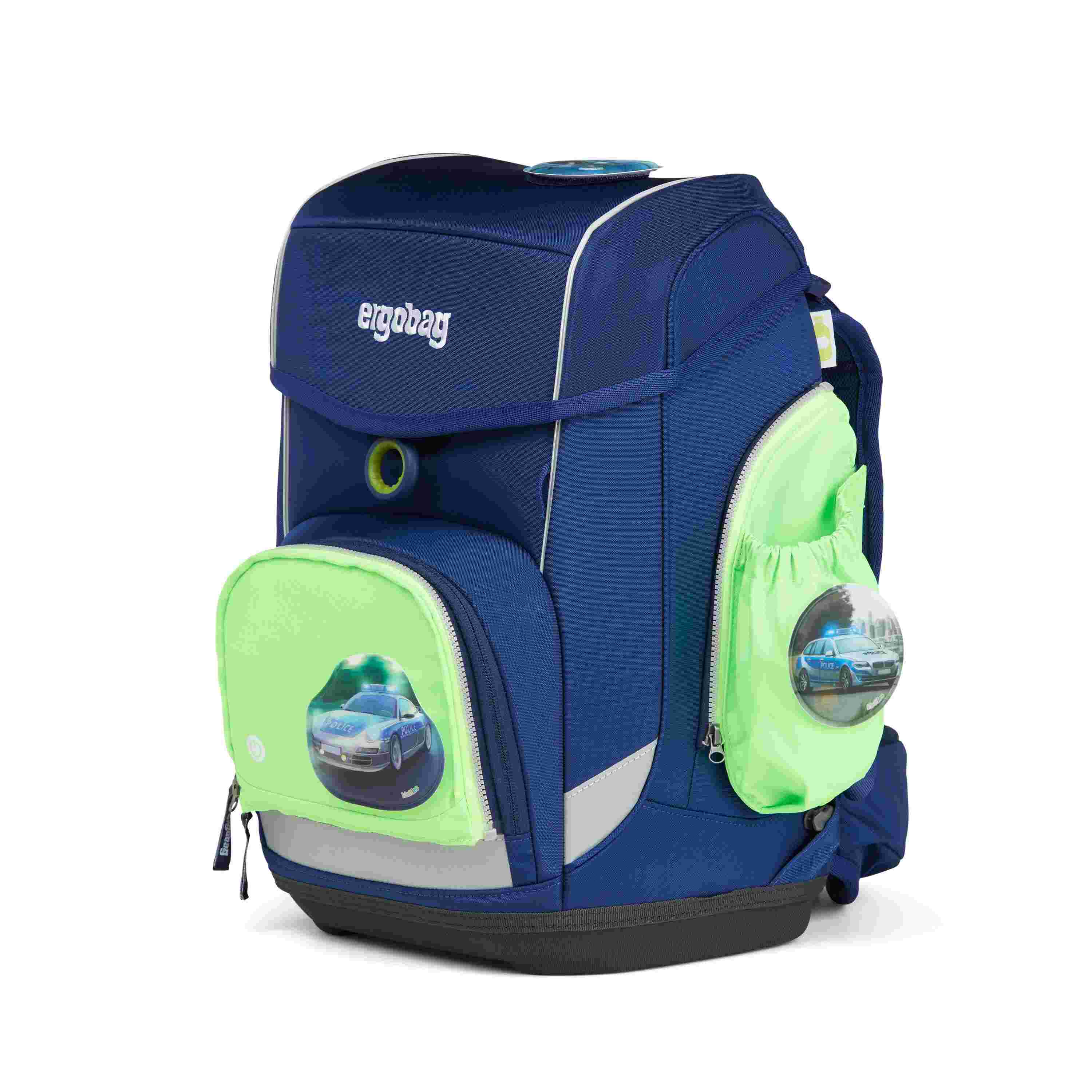 ergobag Fluo LED Seitentaschen Zip-Set Grün