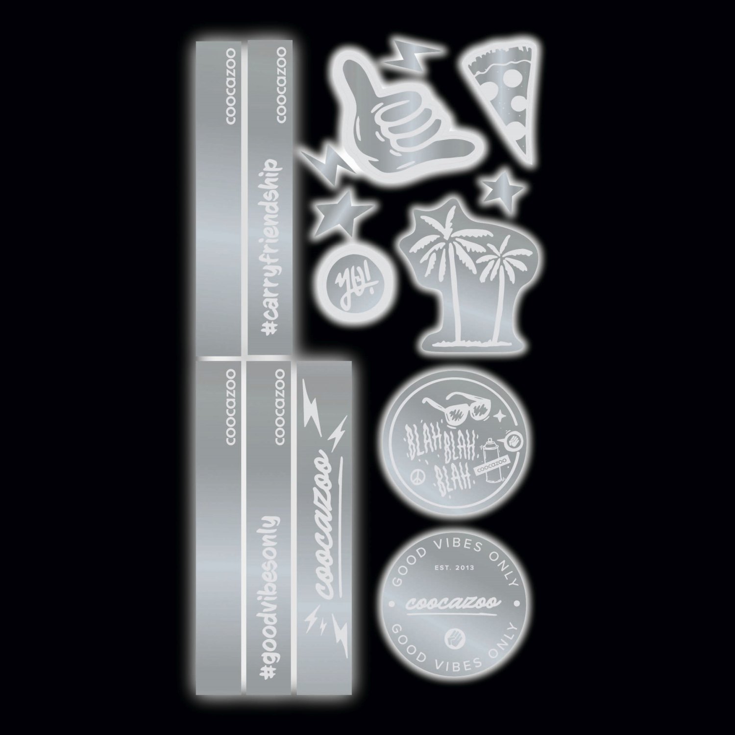 coocazoo Reflektierendes Sticker-Set "Silver"