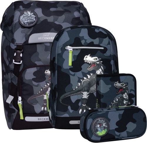 Beckmann Schulranzenset Classic Maxi - 6-Tlg. Set Camo Rex Black