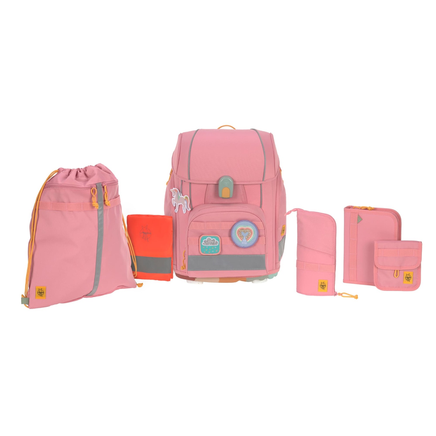 Lässig Schulranzen Set 7-teilig, Boxy Unique pink