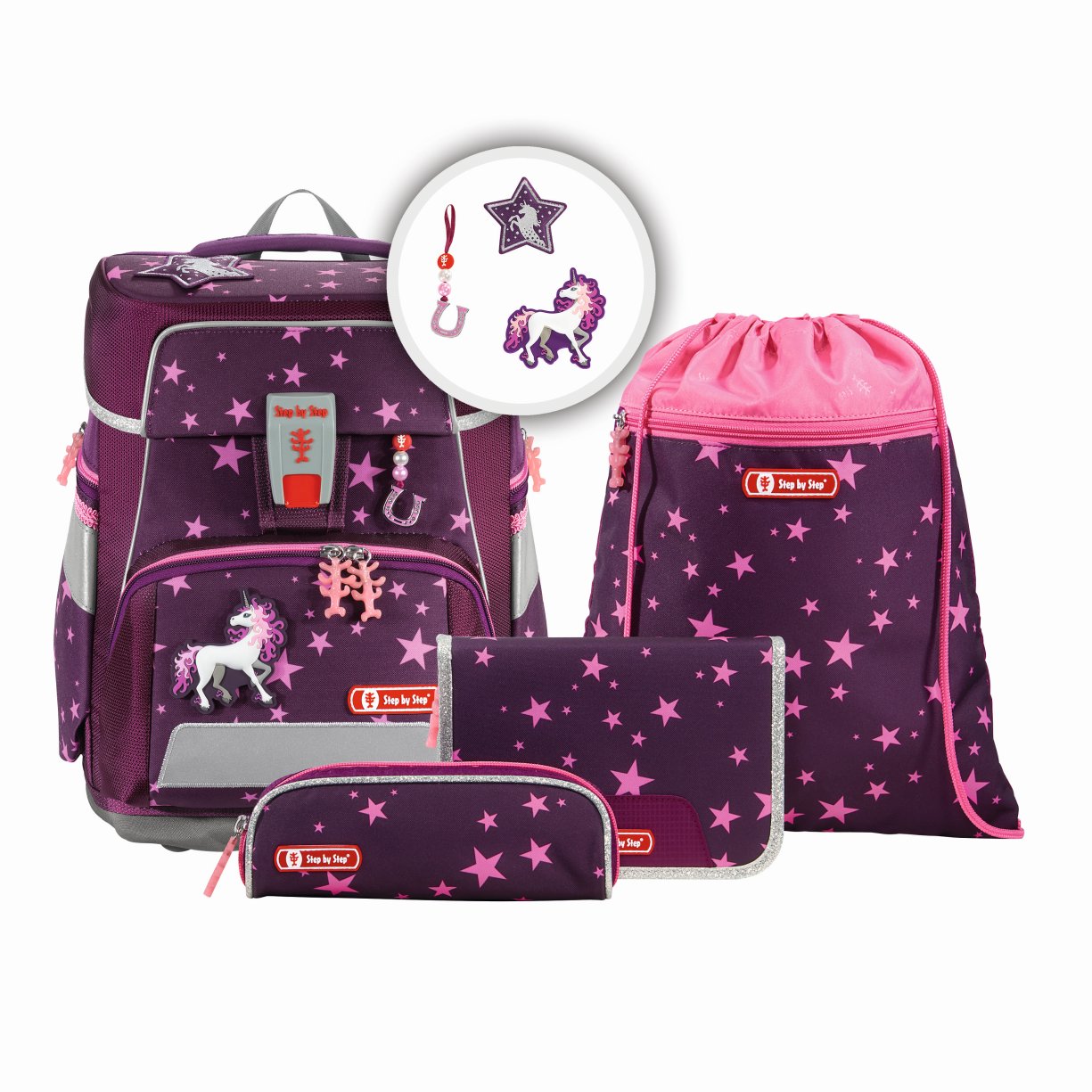 Step by Step SPACE Schulranzen-Set "Unicorn Nuala", 5-teilig