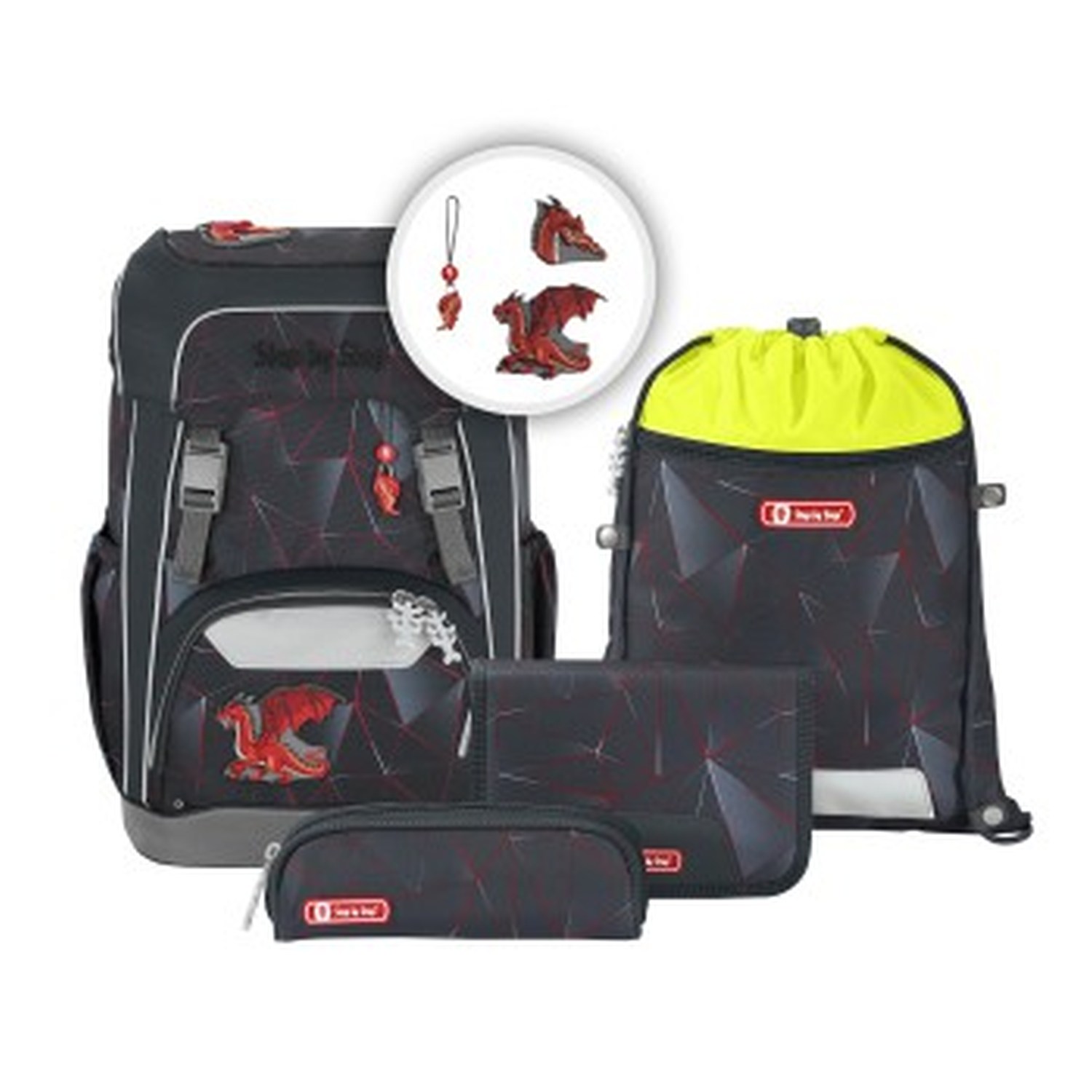 Step by Step GIANT Schulrucksack-Set "Dragon Drako", 5-teilig