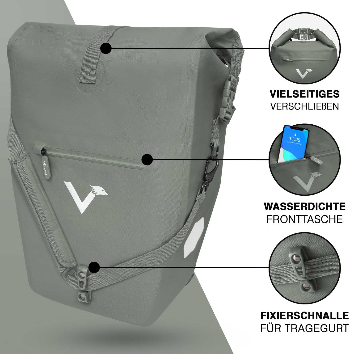 Valkental ValkOcean Fahrradtasche - Seegras (Grün)