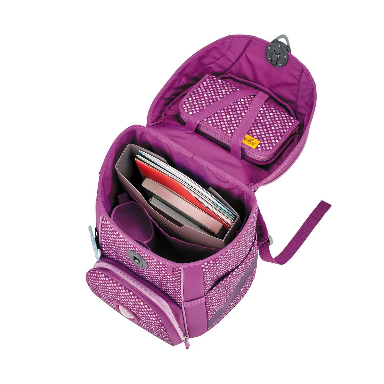 DerDieDas ErgoFlex Easy Schulranzenset 5-teilig Purple Dots