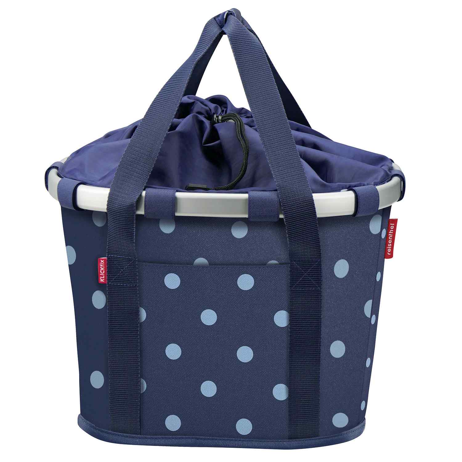 KLICKfix Fahrradkorb BIKEBASKET mixed dots blue