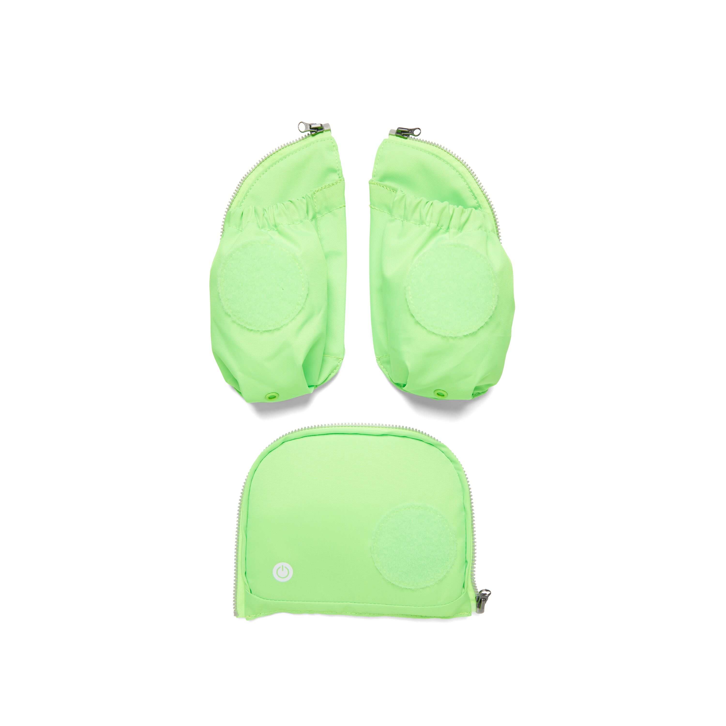 ergobag Fluo LED Seitentaschen Zip-Set Grün