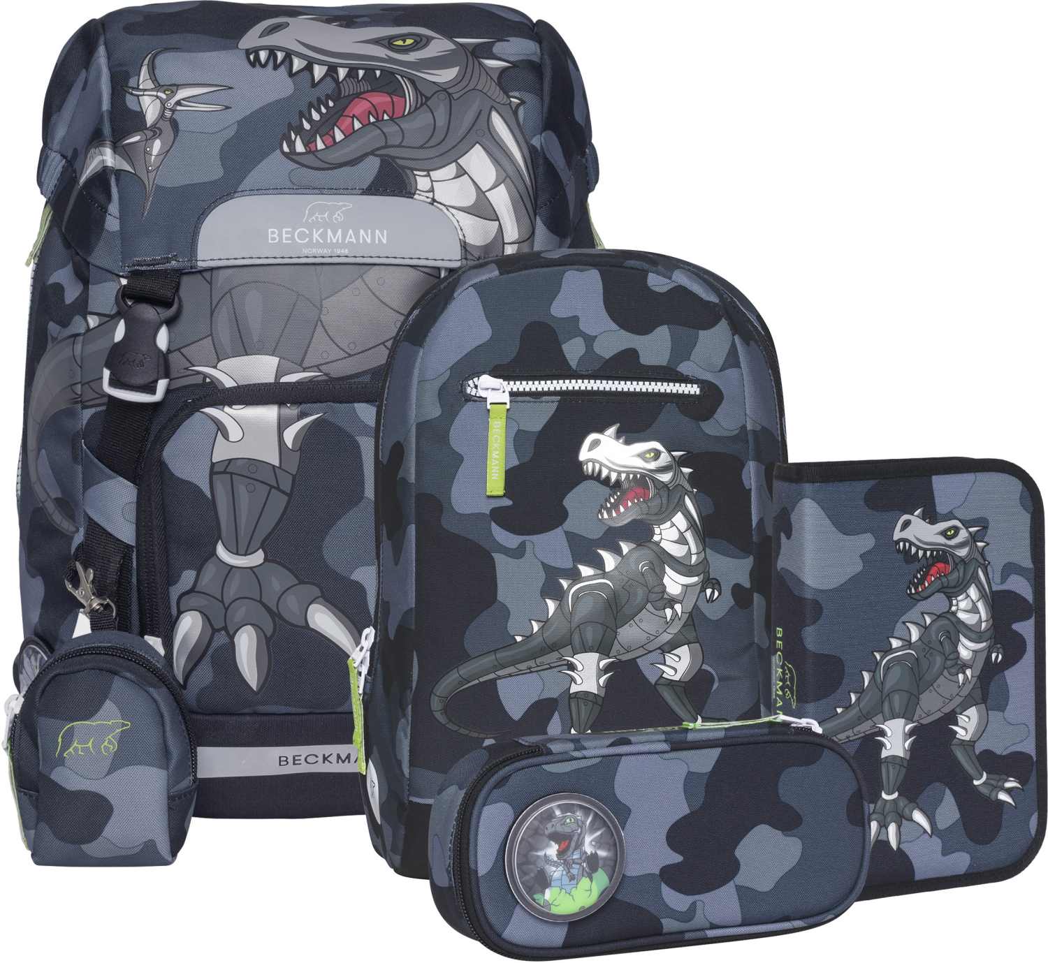 Beckmann Schulranzenset Classic 22 - 6-Tlg. Set Camo Rex