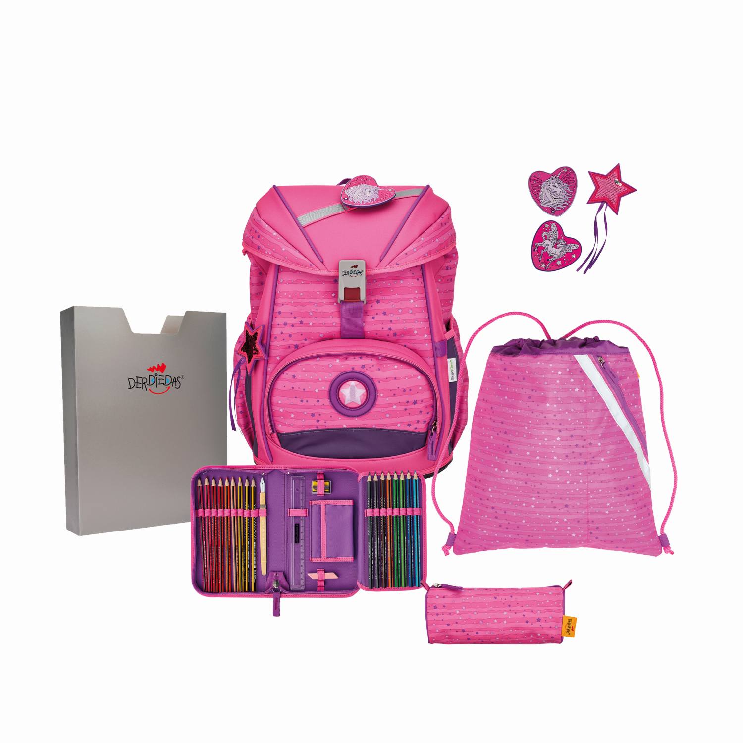 derdiedas-ergoflex-schulranzen-pretty-unicorn-set