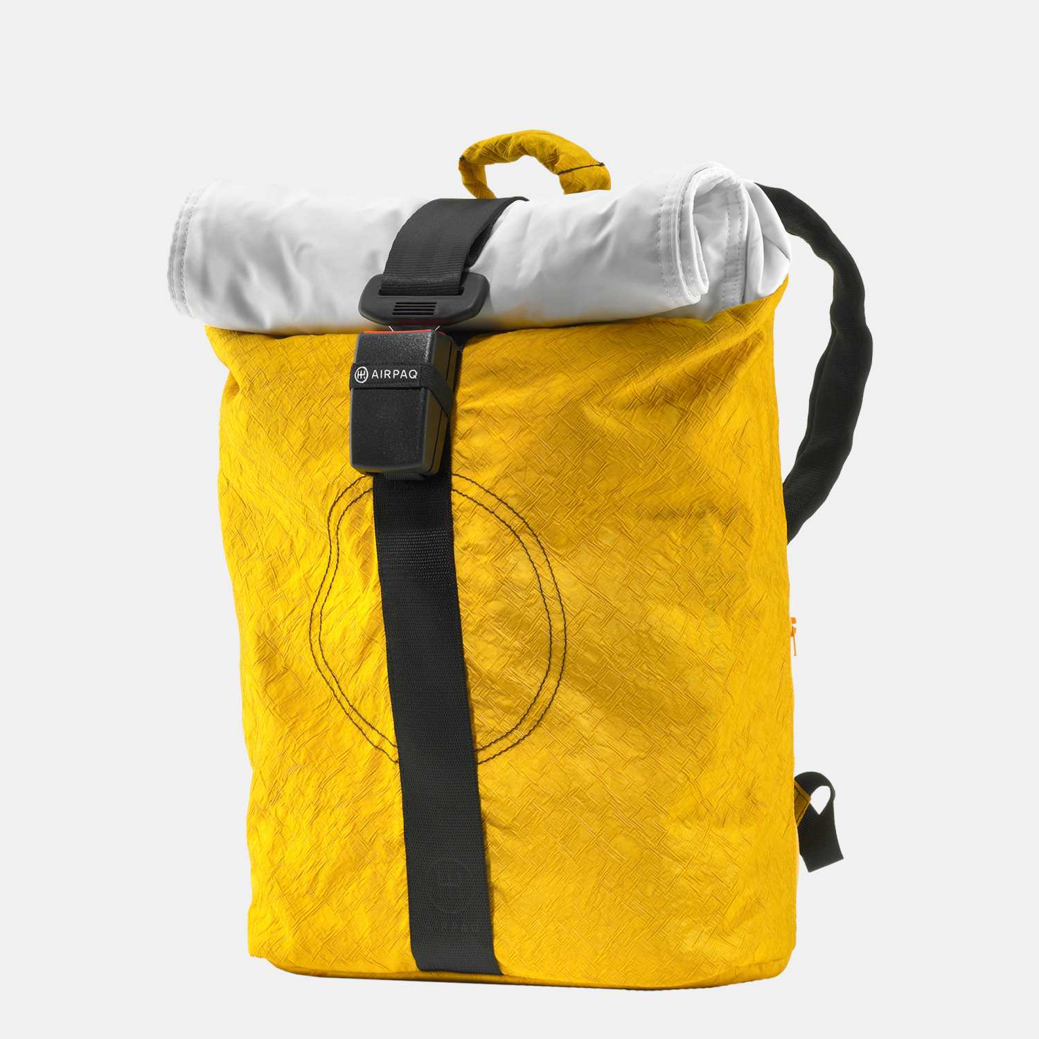 Airpaq Rucksack Rolltop - Weiße Rolle Gelb