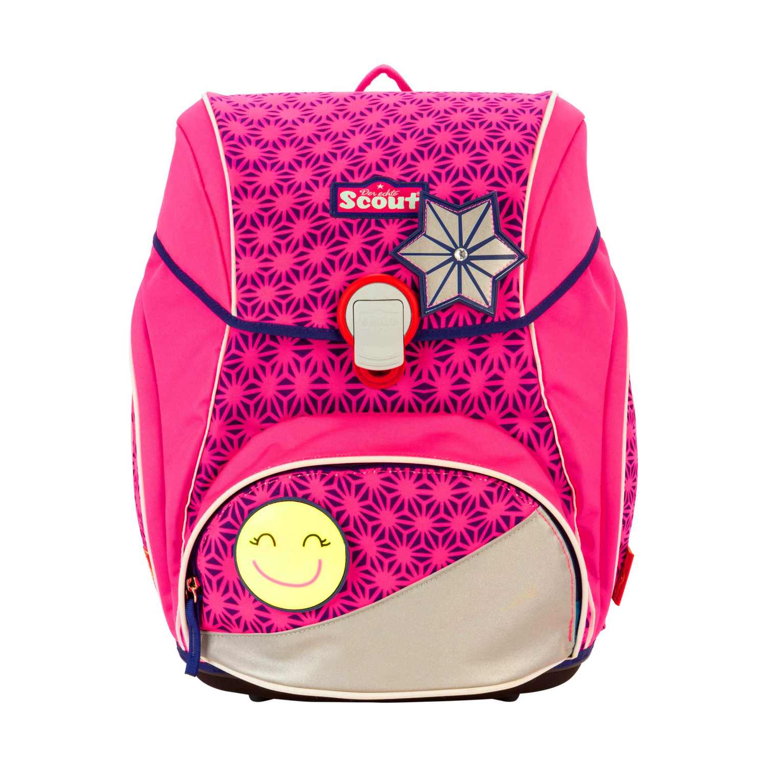 Scout Alpha DIN Neon Safety Pink Glow Schulranzen-Set 4-teilig