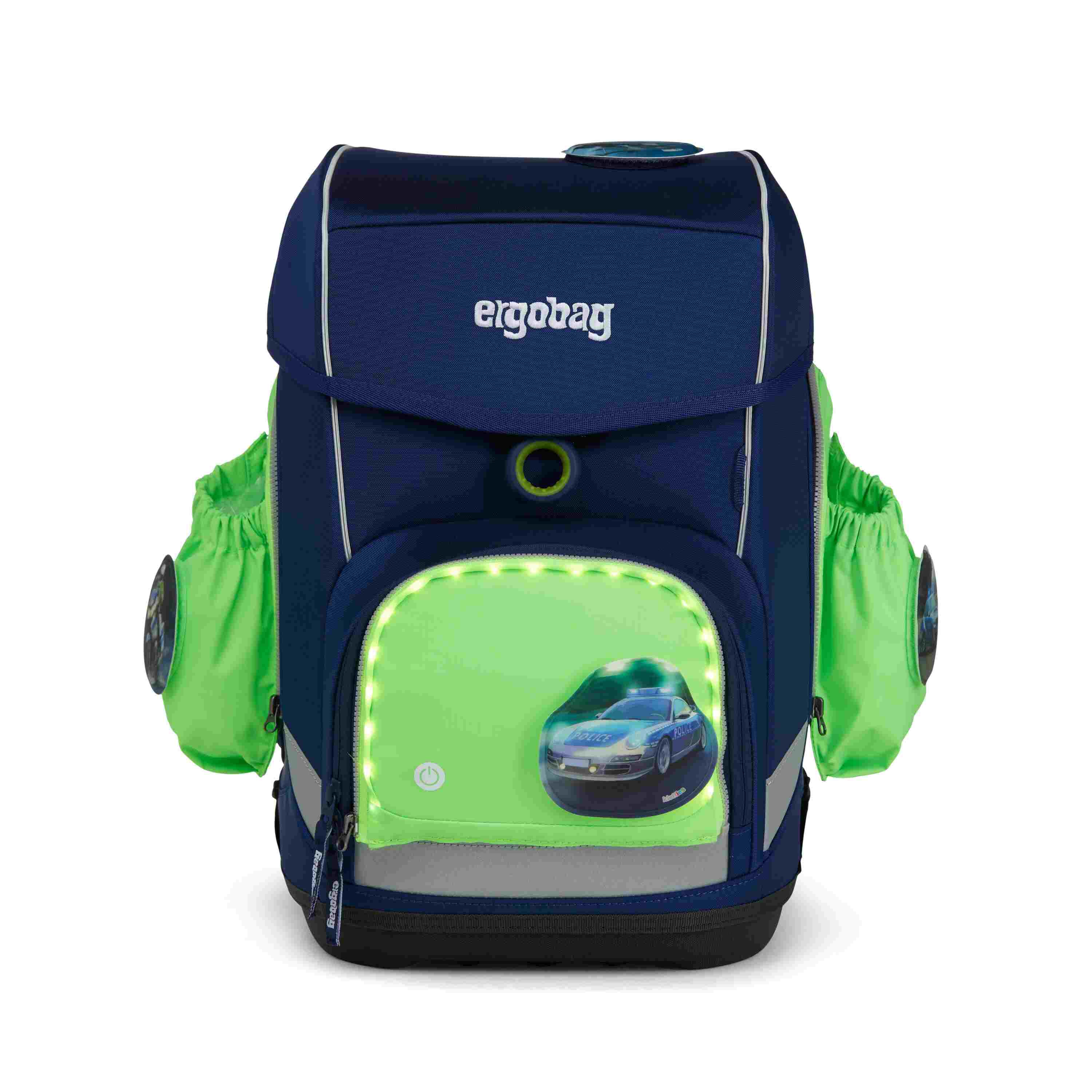 ergobag Fluo LED Seitentaschen Zip-Set Grün