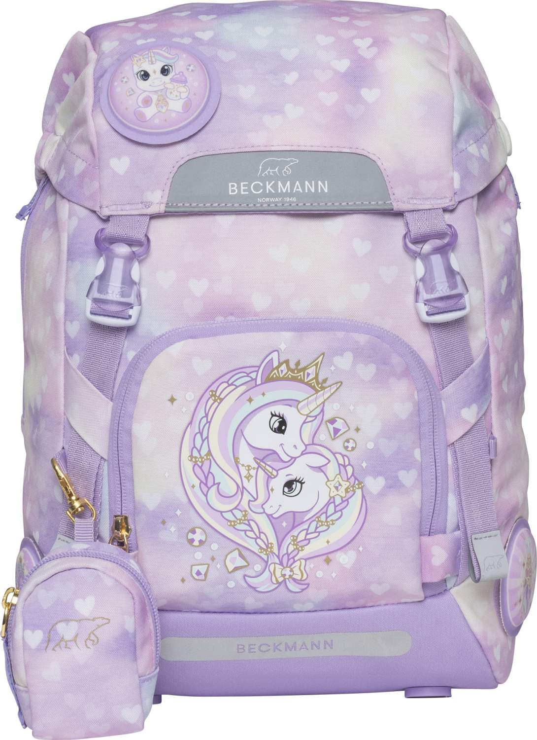 Beckmann Schulranzenset Classic 22 - 6-Tlg. Set Unicorn Princess Purple